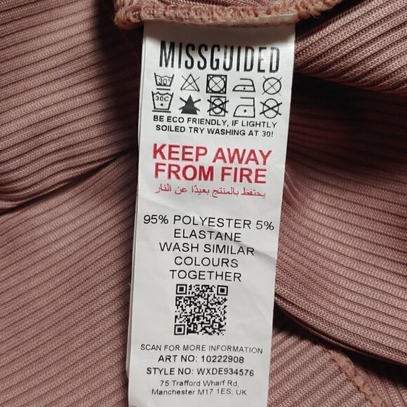 NWOT MISSGUIDED Taupe ribbed long sleeve bodycon midi dress - Picture 13 of 14